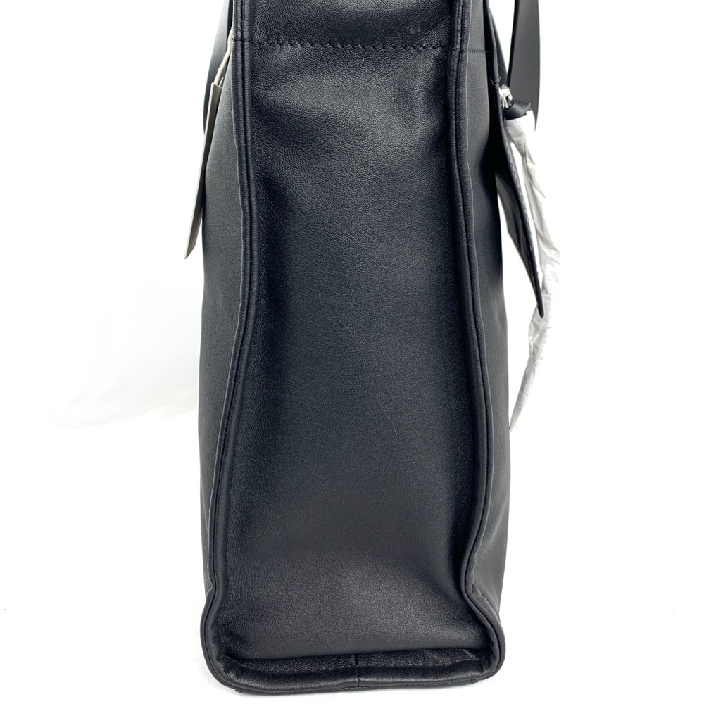 Lucky Brand Soue Unisex Black Leather Large Tote Shoulder Bag Business Travel - Picture 8 of 13